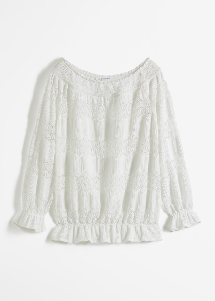 Carmenshirt mit Spitze