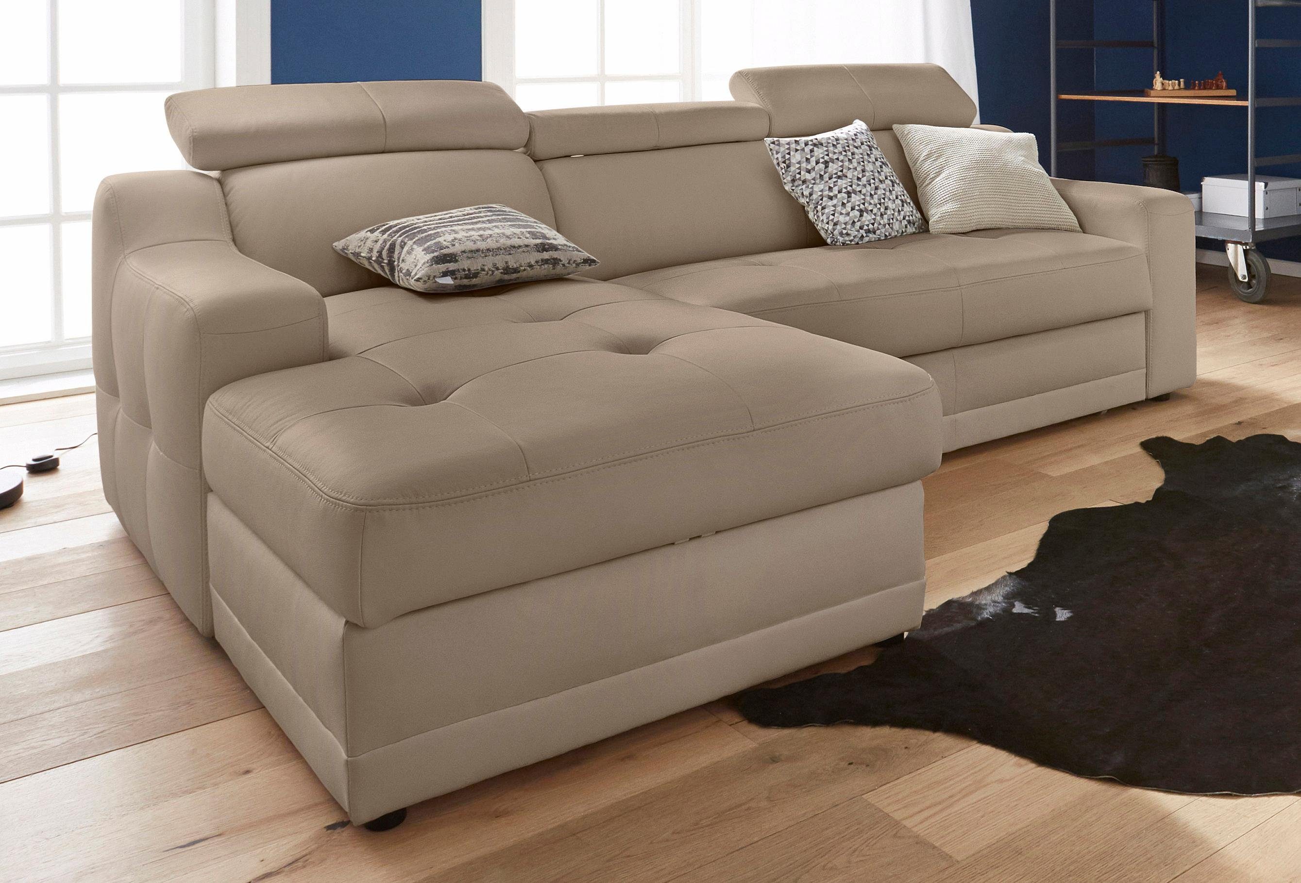 exxpo - sofa fashion Ecksofa Lotos, mit Köpf- bzw. Rückenverstellung, wahlweise mit Bettfunktion
