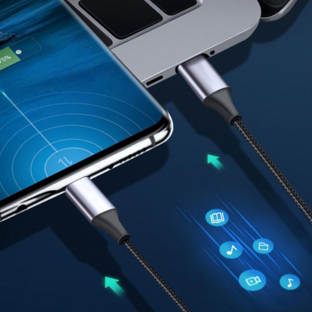 TradeNation Daten- und Schnellladekabel USB-C/USB-C USB-Kabel, USB-C, USB-C (100 cm), 5A, 60W