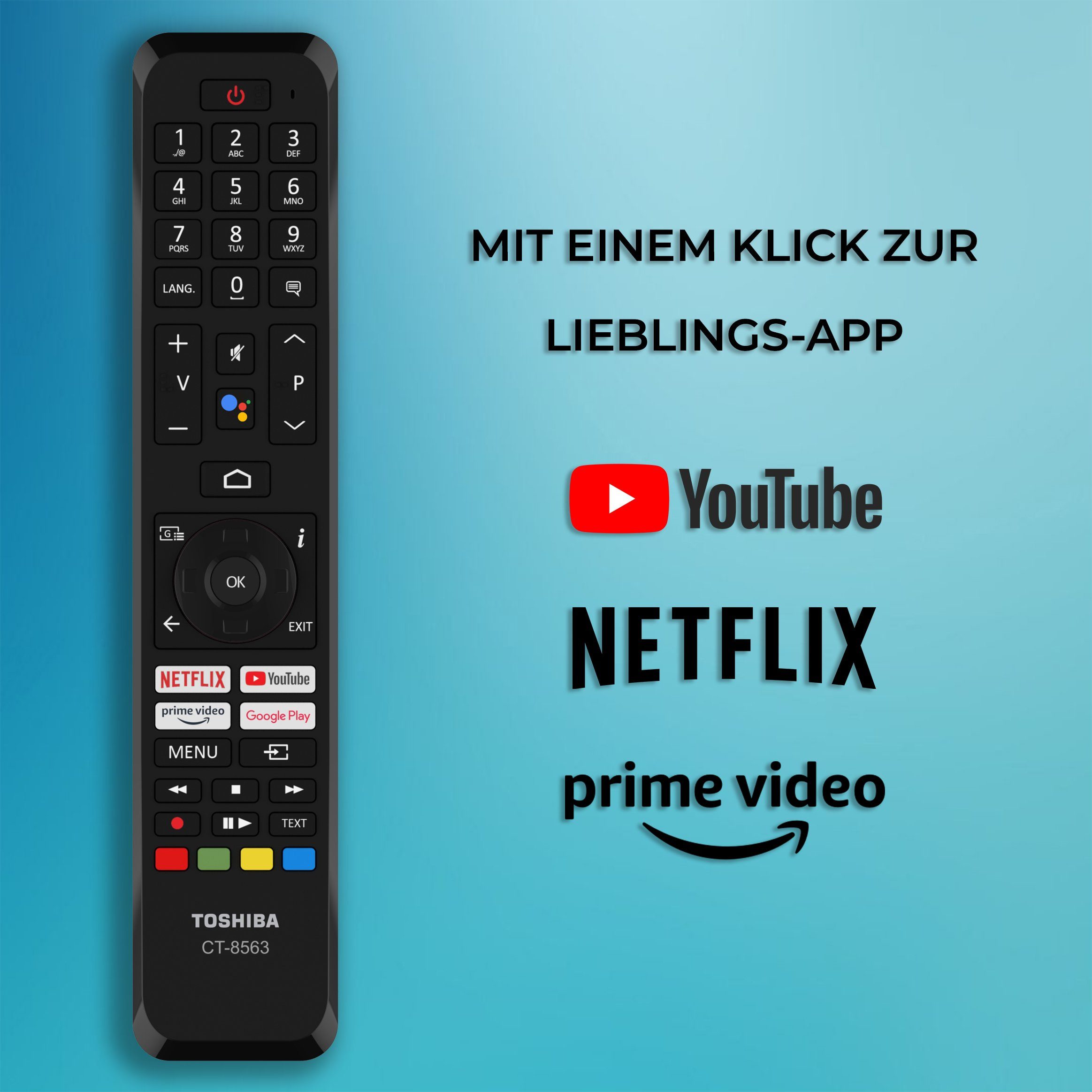 Toshiba 65QA5D63DG/2 QLED-Fernseher (164 cm/65 Zoll, 4K Ultra HD, Android TV, Smart TV, HDR Dolby Vision, Triple-Tuner, Bluetooth, Sound by Onkyo)