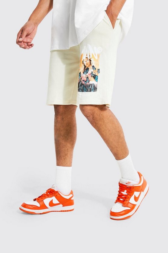 Tall Jersey-Shorts mit Man Renaissance Print