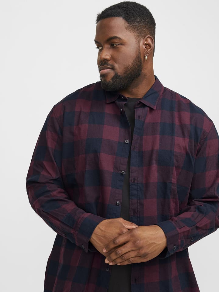 JACK & JONES PLUS Karohemd in Port Royale günstig kaufen
