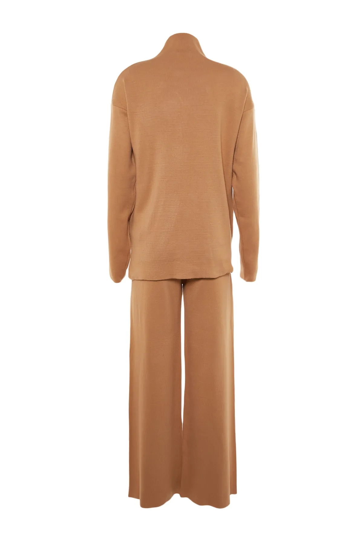 Trendyol Collection  Kamel Normale Hose Strickoberteil und Unterteil Set TWOAW21AU0060