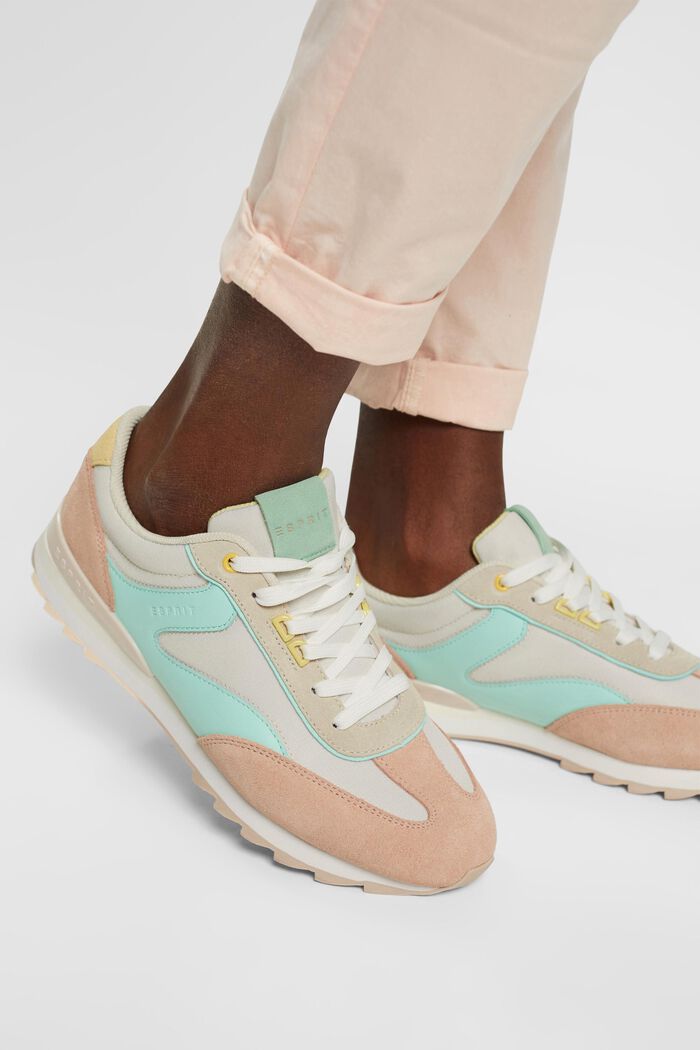 Mehrfarbige Sneaker mit echtem Leder