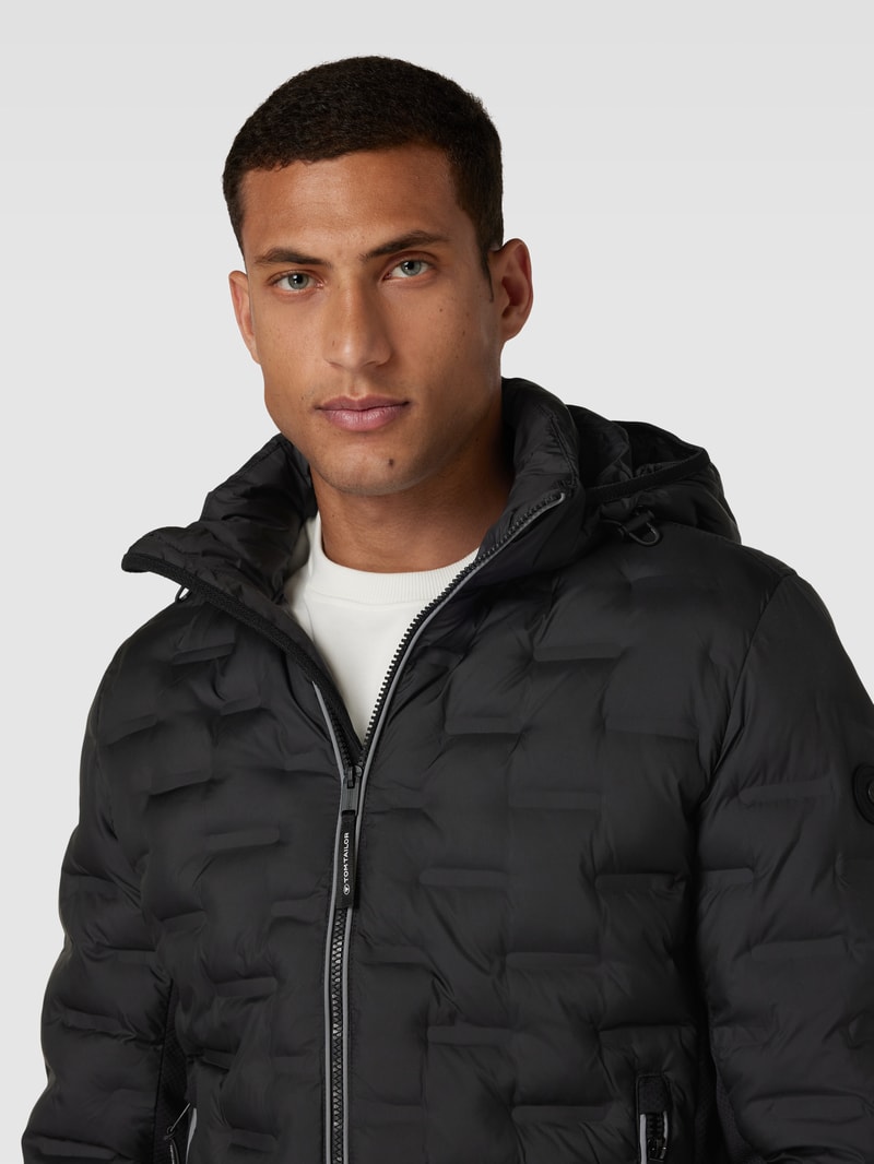 Hybridjacke mit Label-Detail Modell 'REPEAT' in schwarz