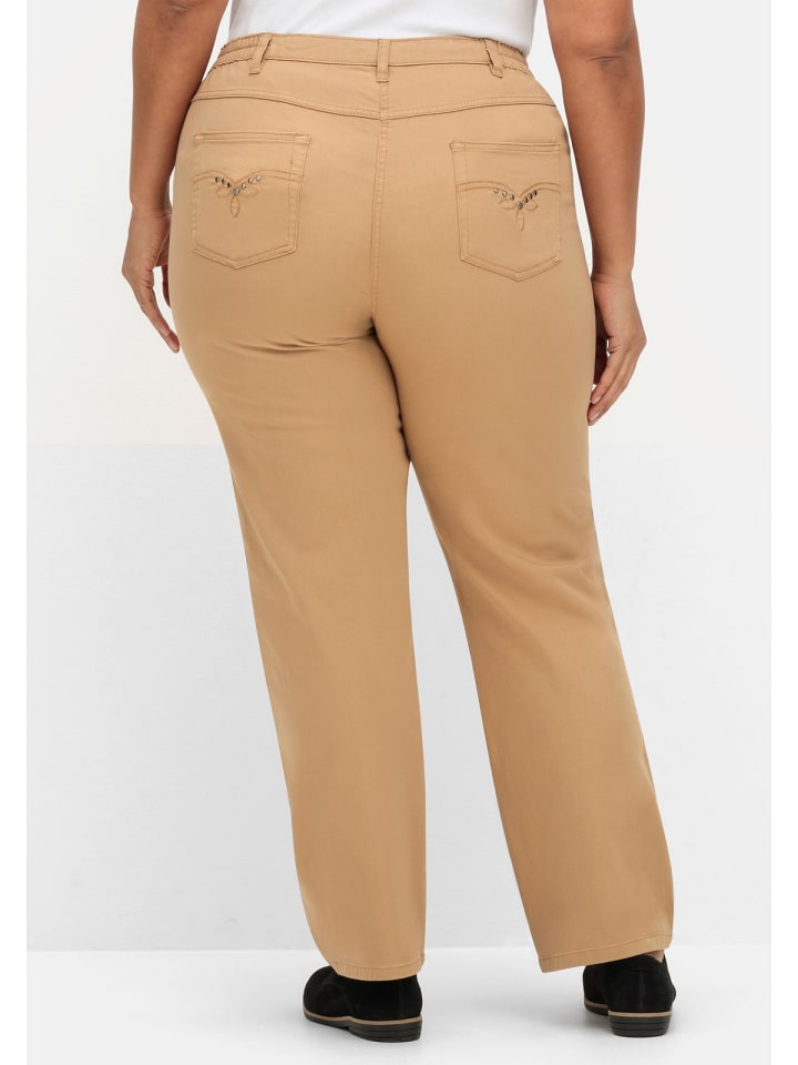 sheego Gerade Jeans in camelfarben günstig kaufen