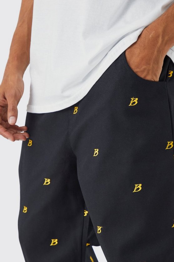 Lockere bestickte Hose