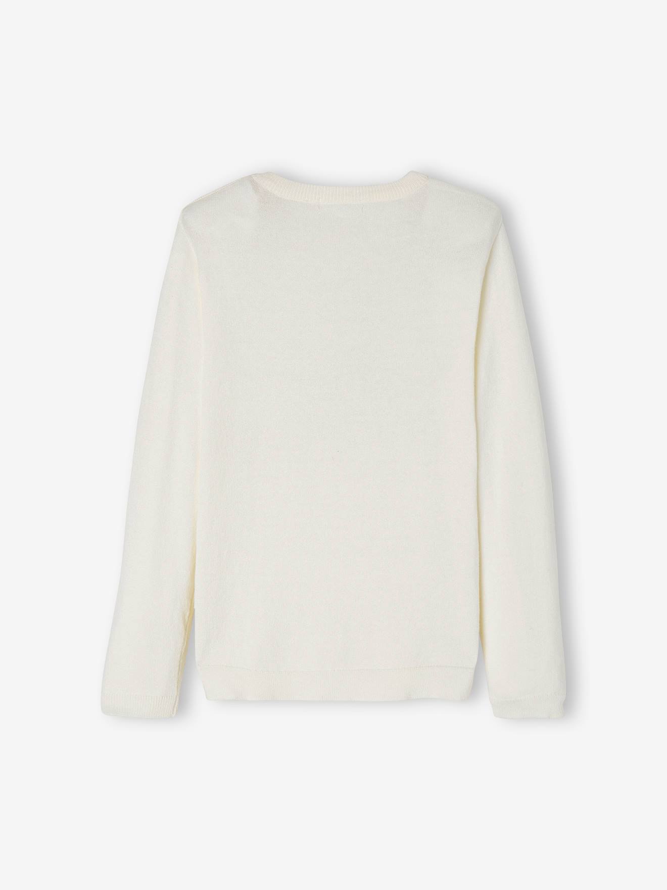 Vertbaudet Mädchen Pullover mit Pailletten - wollweiß