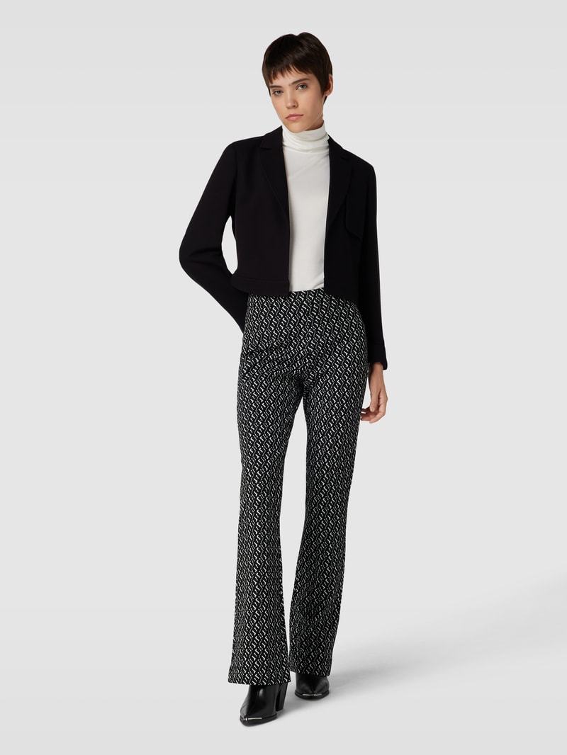 Stoffhose mit Allover-Muster Modell 'MACY' in schwarz