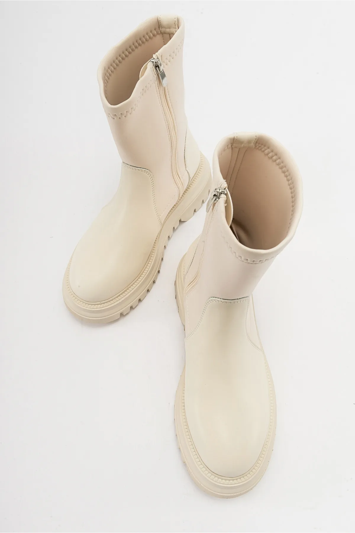 LuviShoes  ALİAS Beige Scuba Damenstiefel