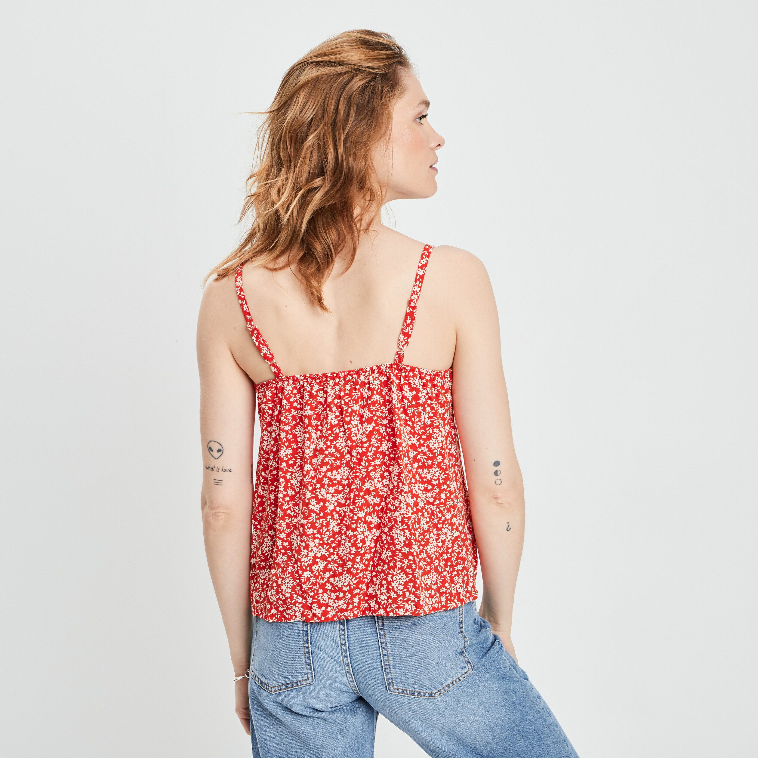 Blouse bretelles fines orange femme | La Halle