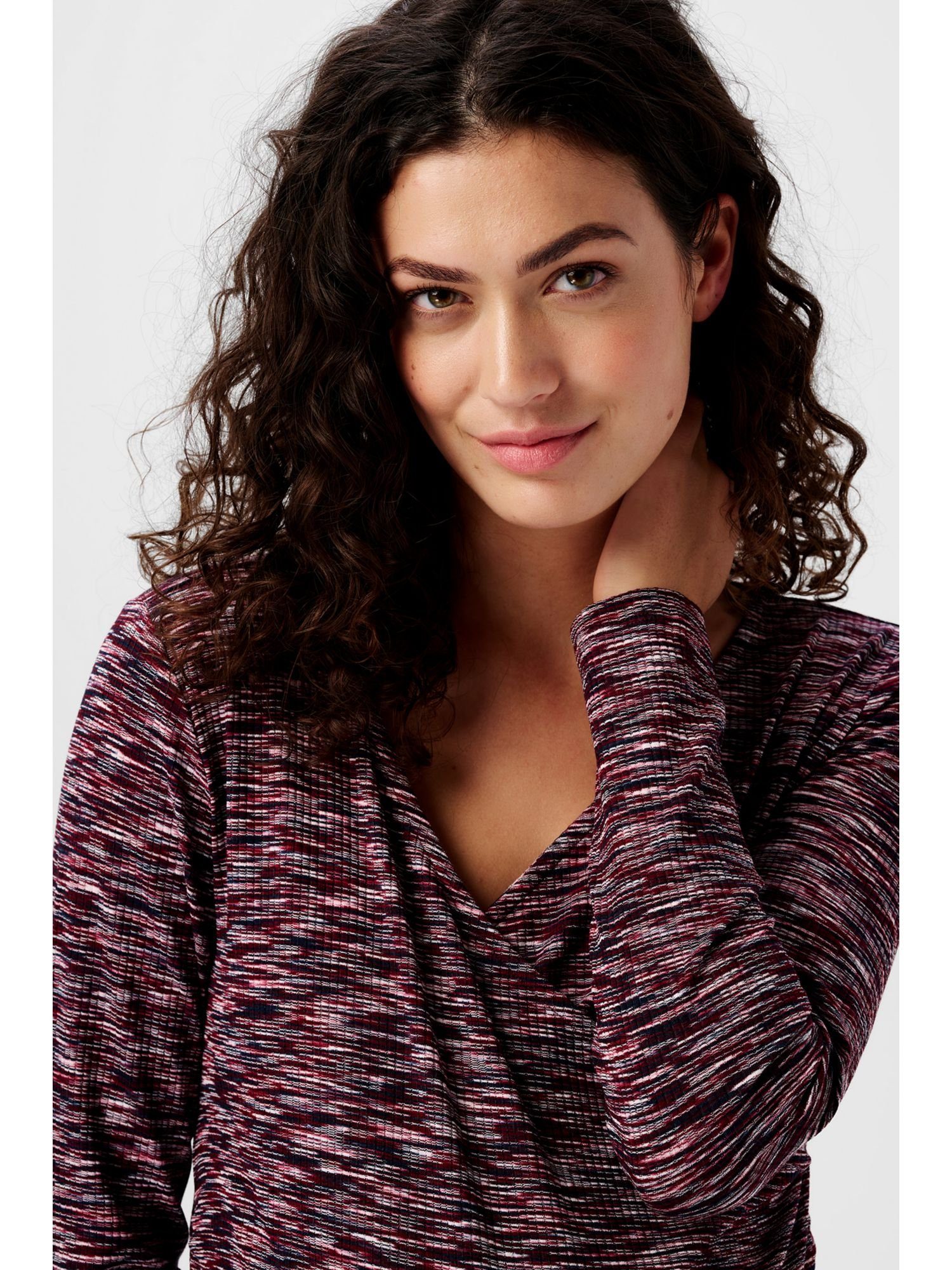 ESPRIT maternity Umstandsshirt Langärmliges Crossover-Top