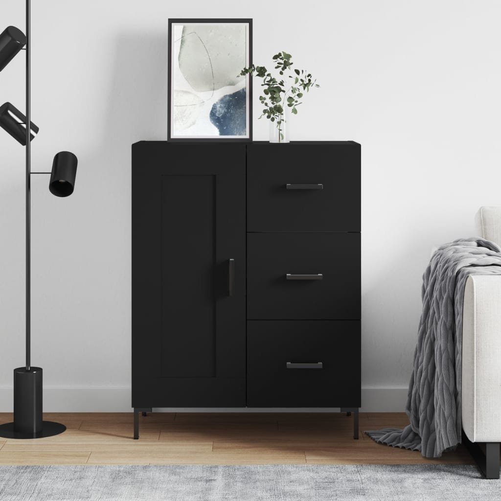 vidaXL Sideboard Sideboard Schwarz 69,5x34x90 cm Holzwerkstoff (1 St)