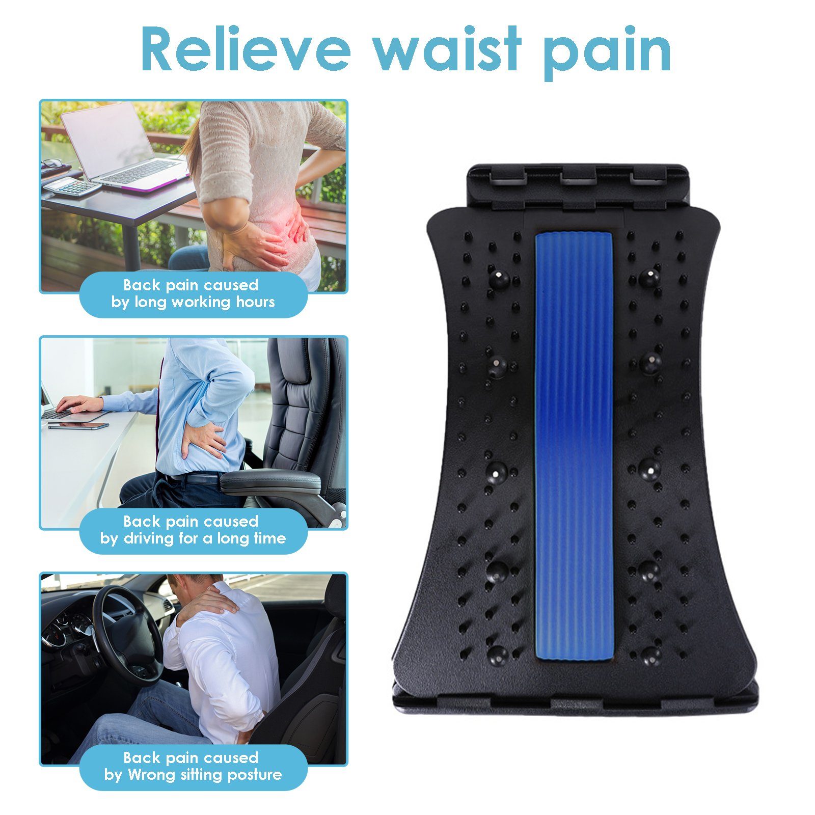 Gimisgu Rückentrainer Rückenstrecker Massagegerät Rückenmassage Rückentrainer Lordosenstütze, (1-tlg), Einstellbar/Bogenstützende Design