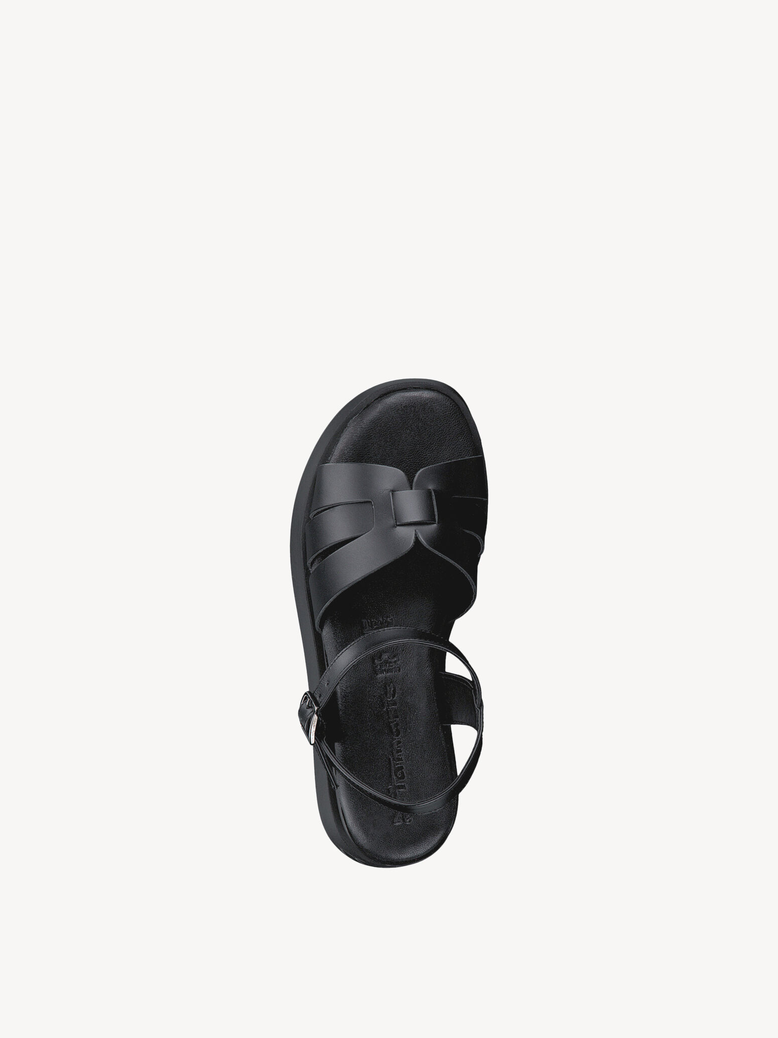 Sandale à talon en cuir - noir