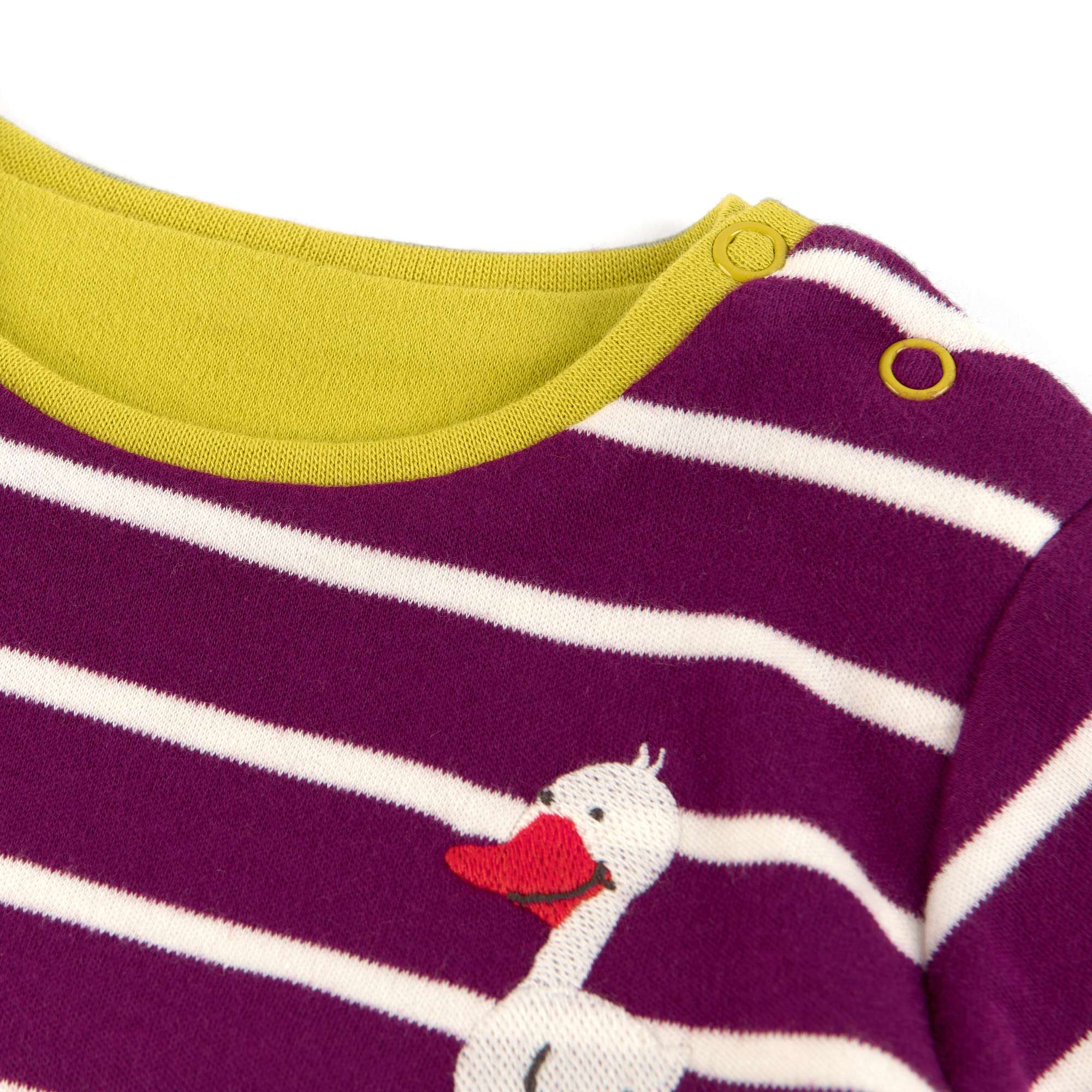 Baby Wendeshirt gelbgrün oder lila/weiß gestreift