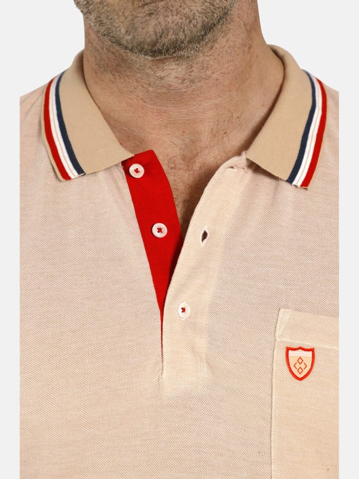 Charles Colby Poloshirt EARL IVOR in beige melange günstig kaufen