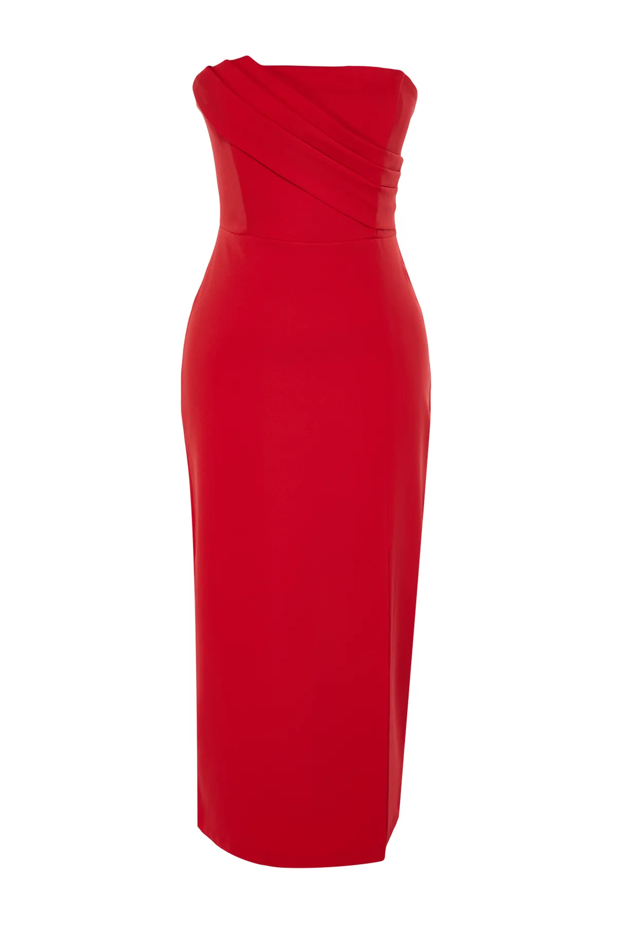 Trendyol Collection  Rotes, tailliertes, gewebtes, elegantes Abendkleid