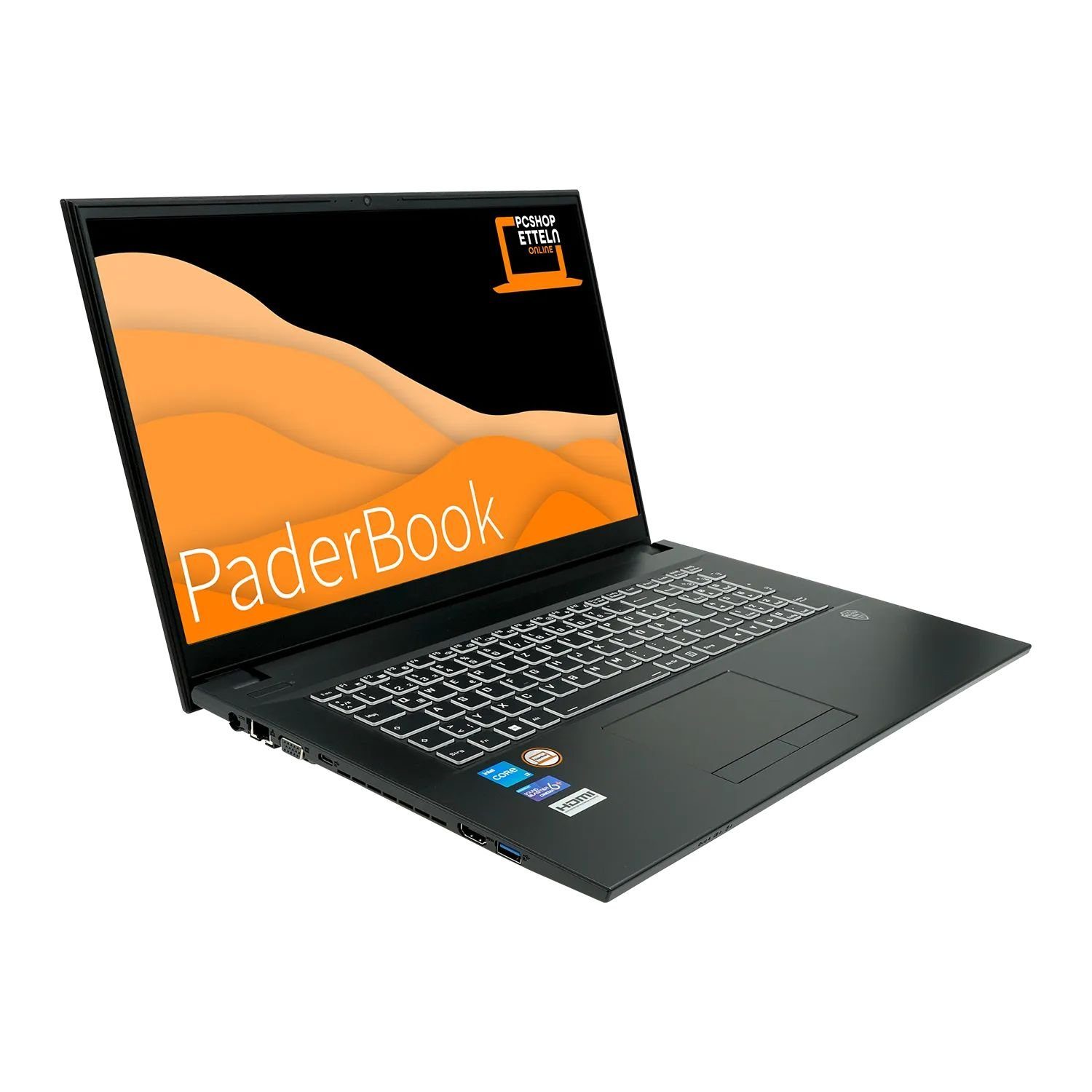 PaderBook Basic i77 Notebook (43,90 cm/17.3 Zoll, Intel Core i7 1255U, Iris Xe Graphics G7, 500 GB SSD, fertig installiert & aktiviert, Funkmaus & Laptoptasche)