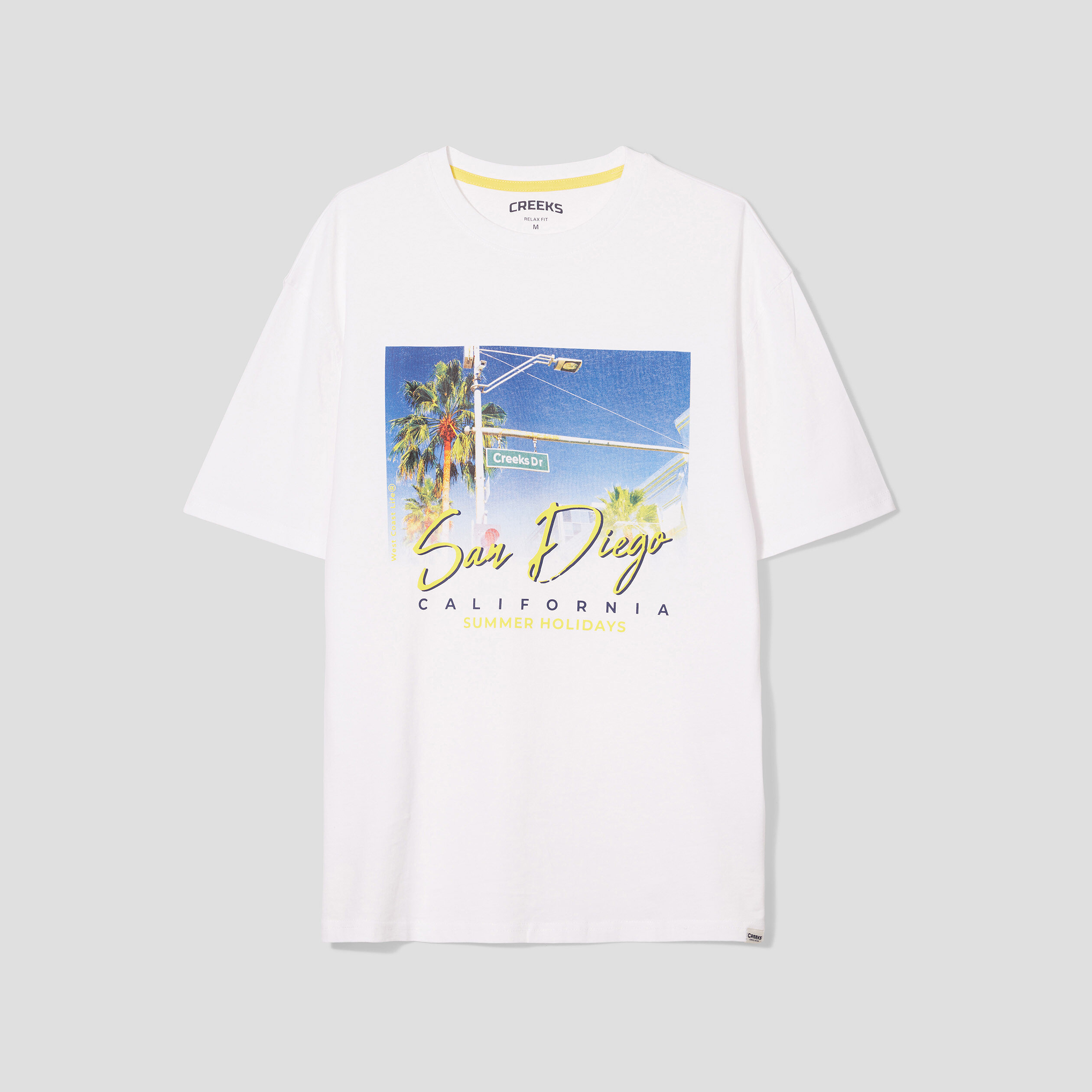 T-shirt oversize manches courtes Creeks blanc homme | La Halle