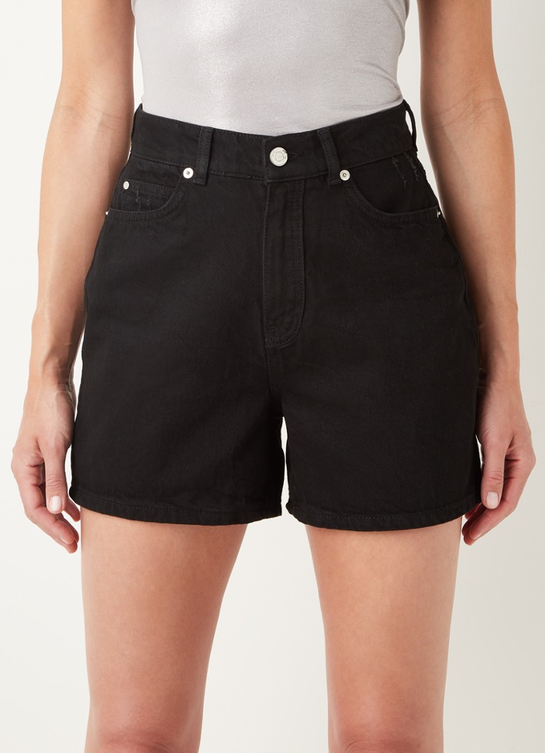 Pantaloni scurți din denim cu talie înaltă și croială dreaptă Whistles