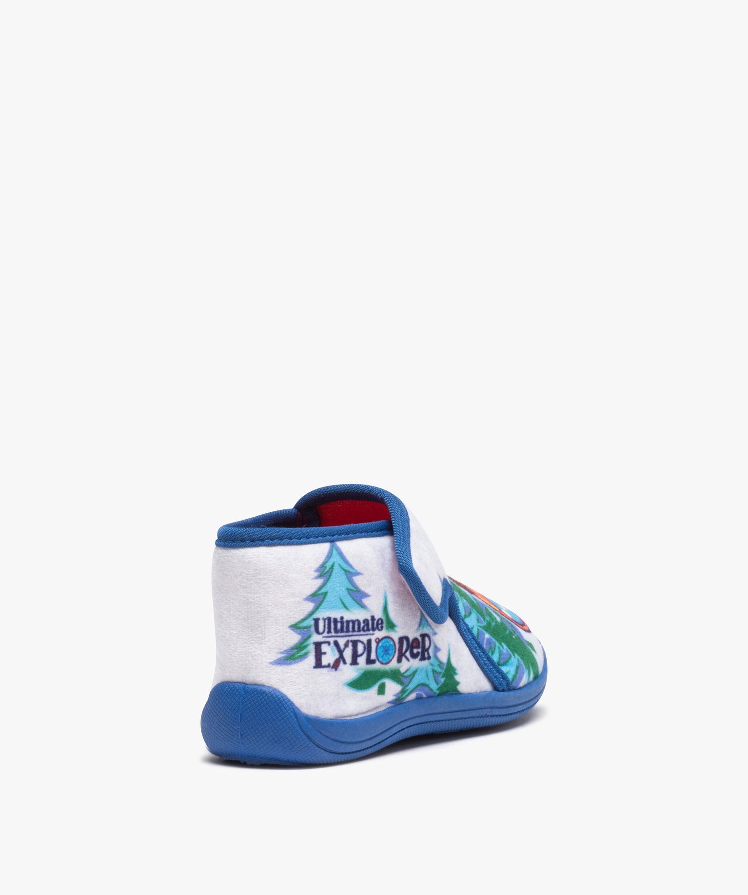 Chaussons Garçon bottillons à scratch en velours ras - Pat... gris | GEMO