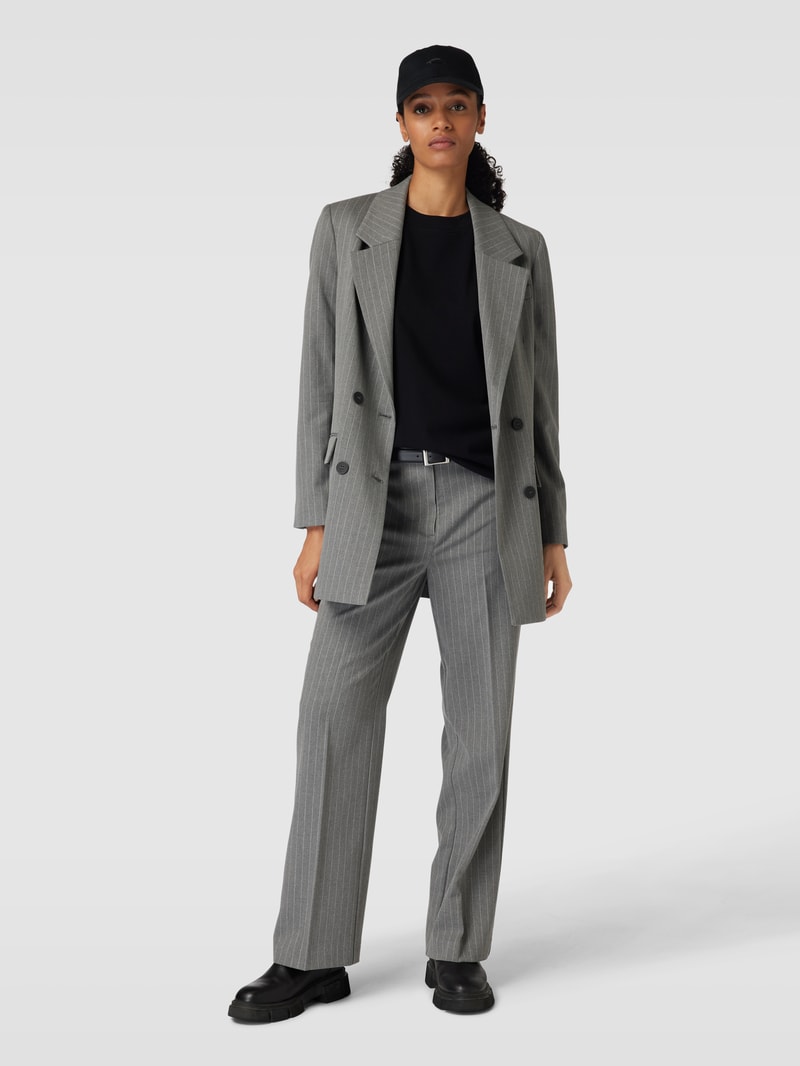 Blazer mit Streifenmuster Modell 'MYLA' in mittelgrau meliert
