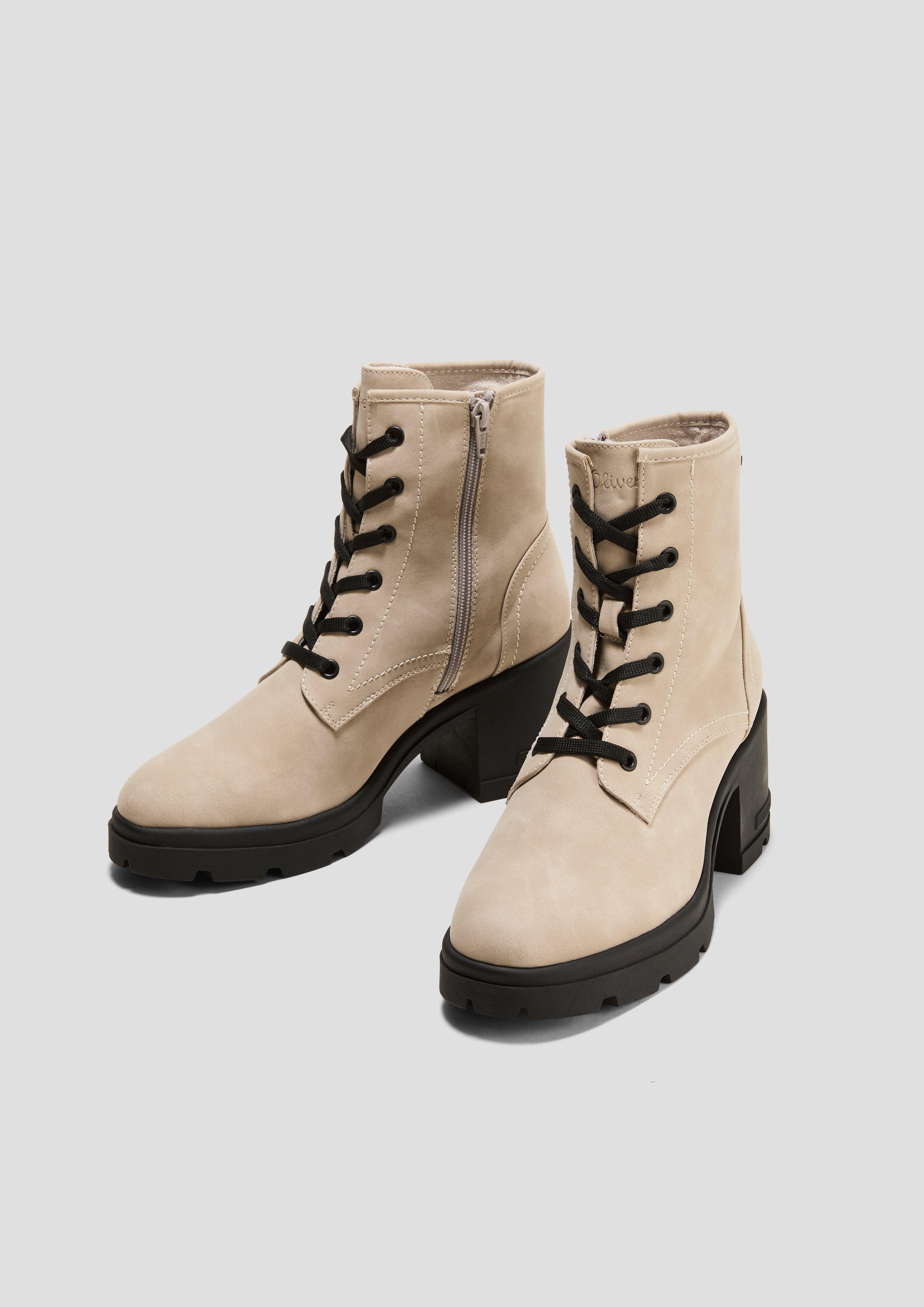 Stiefel mit Blockabsatz in Leder-Optik  6008283-341