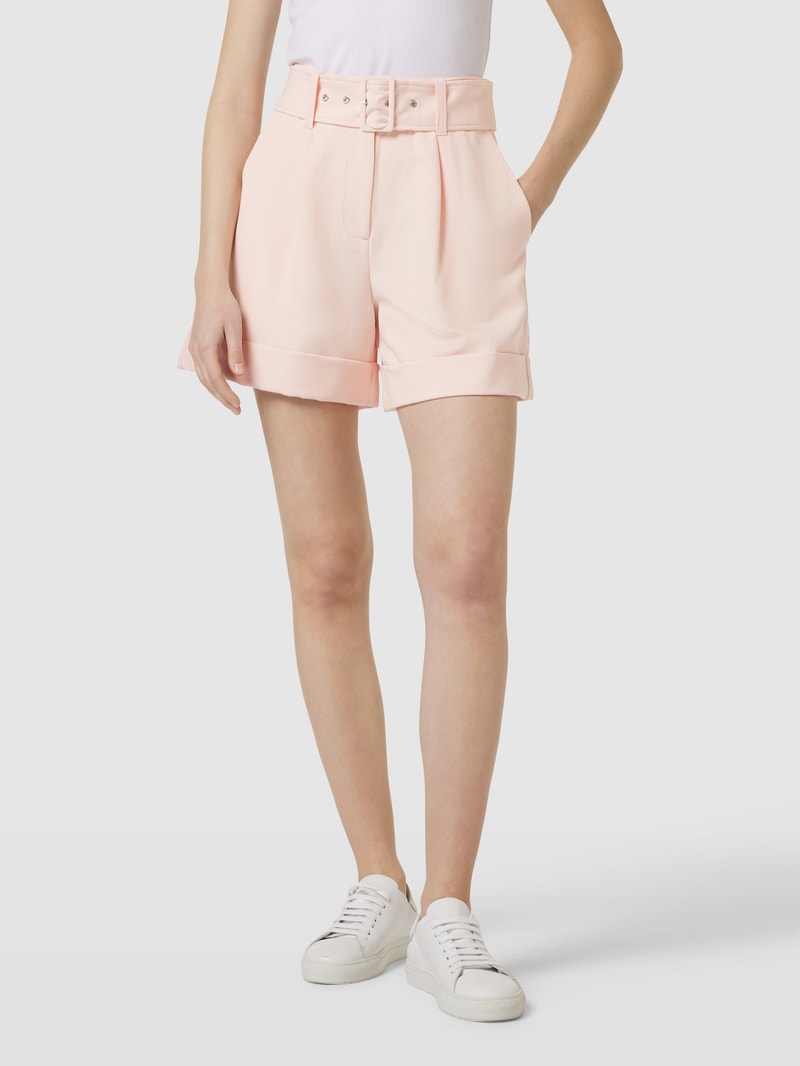 Shorts mit Stoffgürtel Modell 'DIANE' in hellrosa