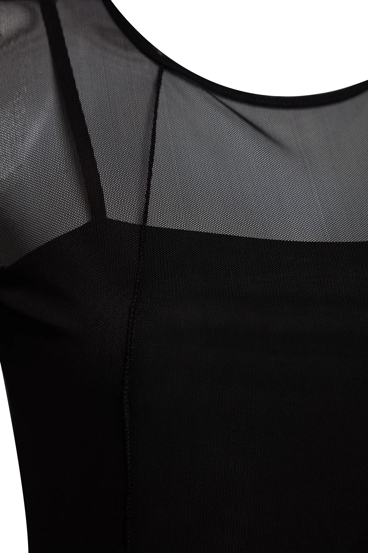 Trendyol Collection  Schwarzes, mit Tüll gefüttertes, figurbetontes Midi-Strickkleid TWOAW24EL00164