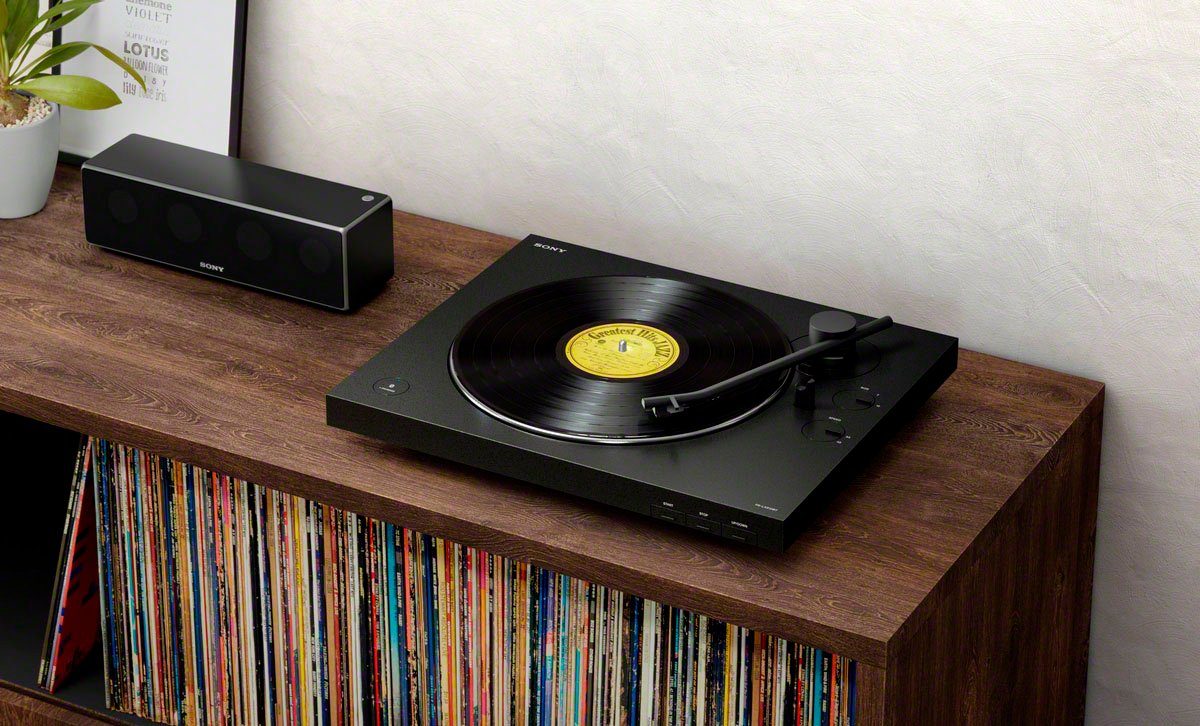 Sony PS-LX310BT Plattenspieler (Riemenantrieb, Bluetooth, Phono Vorverstärker, Auto-Play Funktion, Aluminium Plattenteller)