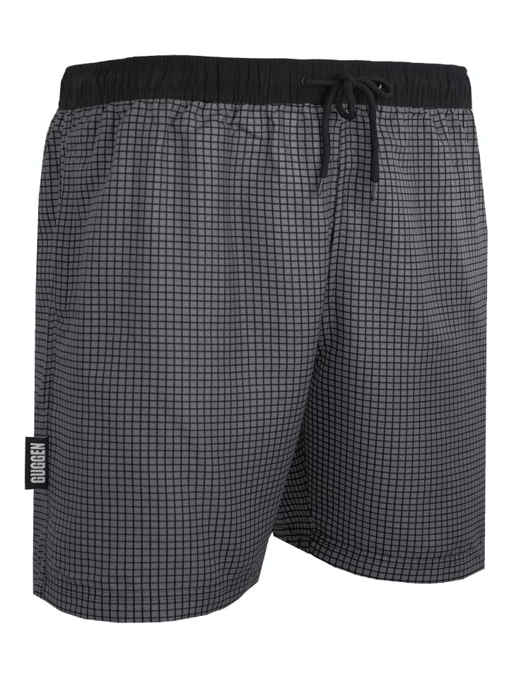 GUGGEN MOUNTAIN Badehose Kariert in Grau günstig kaufen