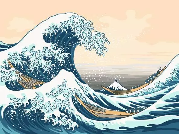 CreArt ART Collection: Große Welle (Hokusai) - Malen nach Zahlen für Erwachsene