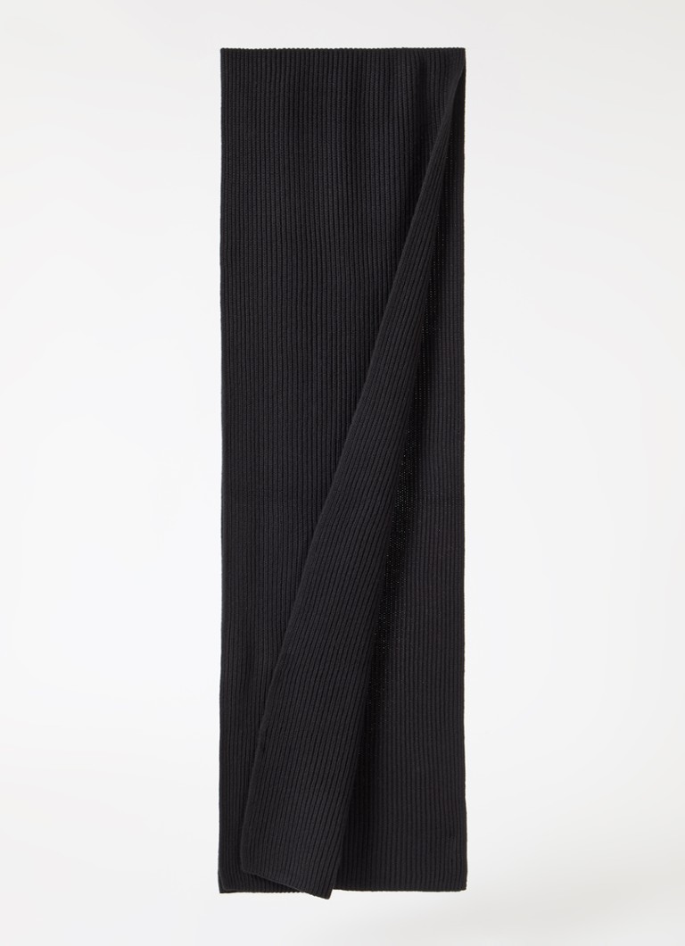 Calvin Klein briaunotais raštais megztas kašmyro mišinio šalikas, 180 x 30 cm