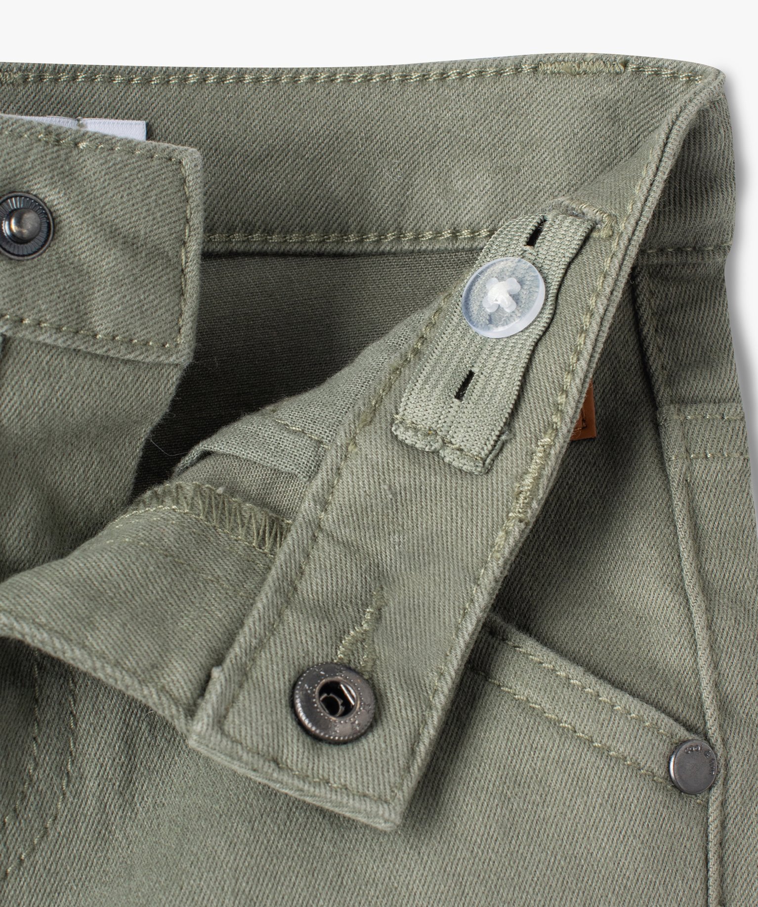 Short bébé Garçon slim en toile extensible unie kaki | GEMO