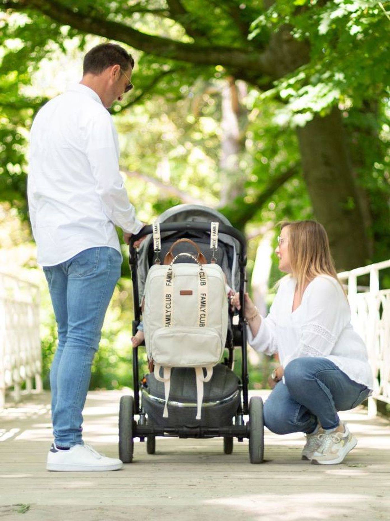 Childhome Eltern Wickelrucksack Family Club Signature CHILDHOME - wollweiß