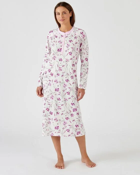 Chemise de nuit avec chauffe-épaules maille jersey Thermolactyl