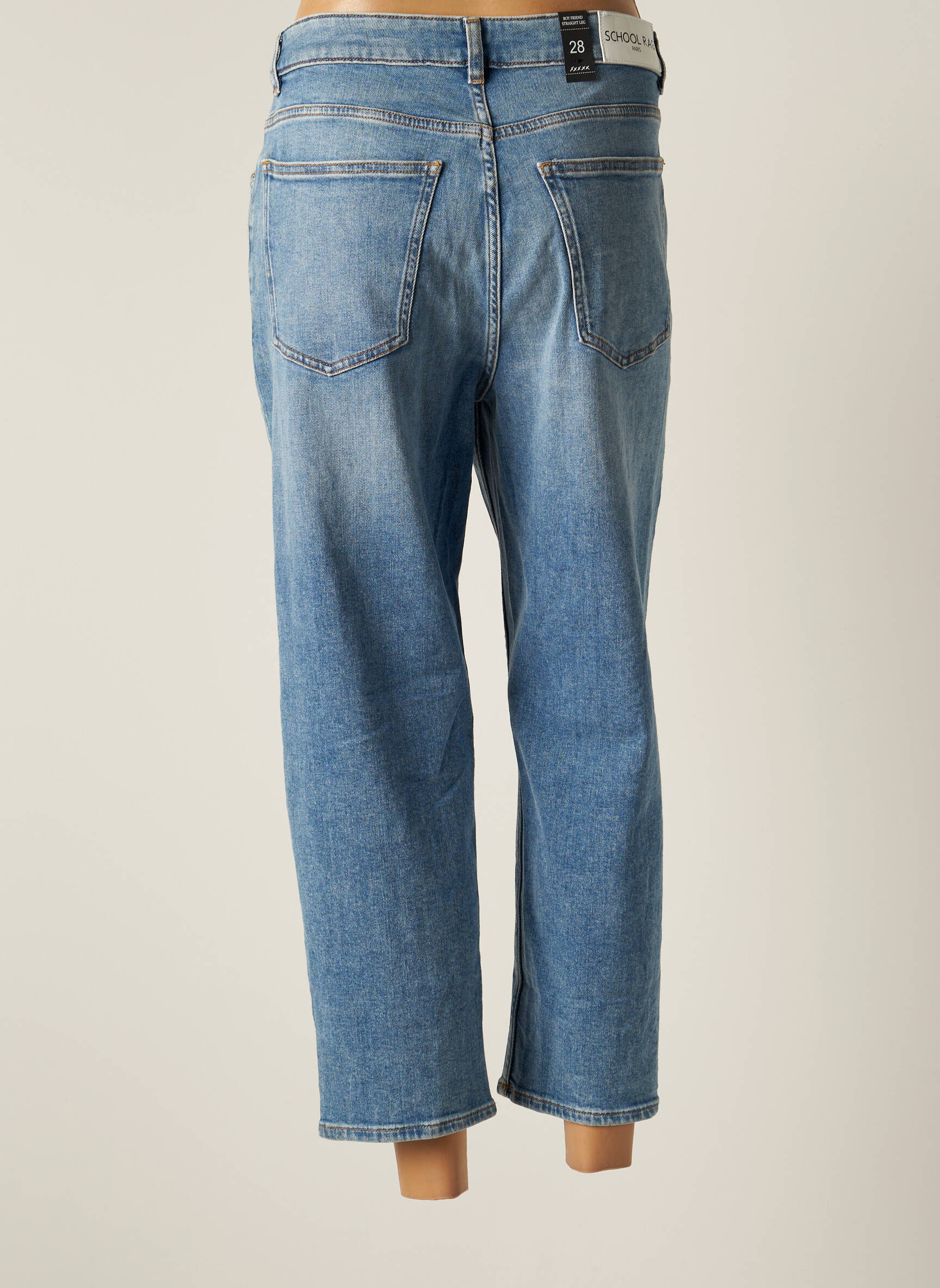 School Rag Jeans Coupe Droite Femme couleur bleu