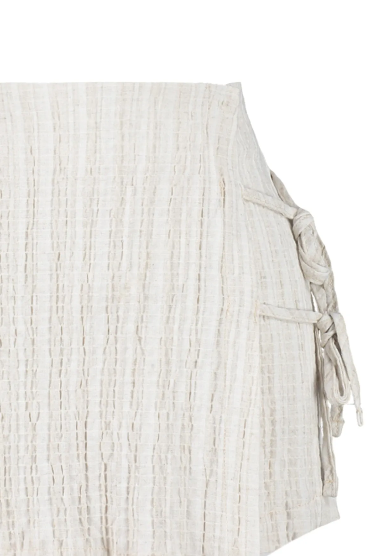Trendyol Collection  Ecru gewebter, gebundener Shorts-Rock aus Leinenmischung TBESS23SR00044