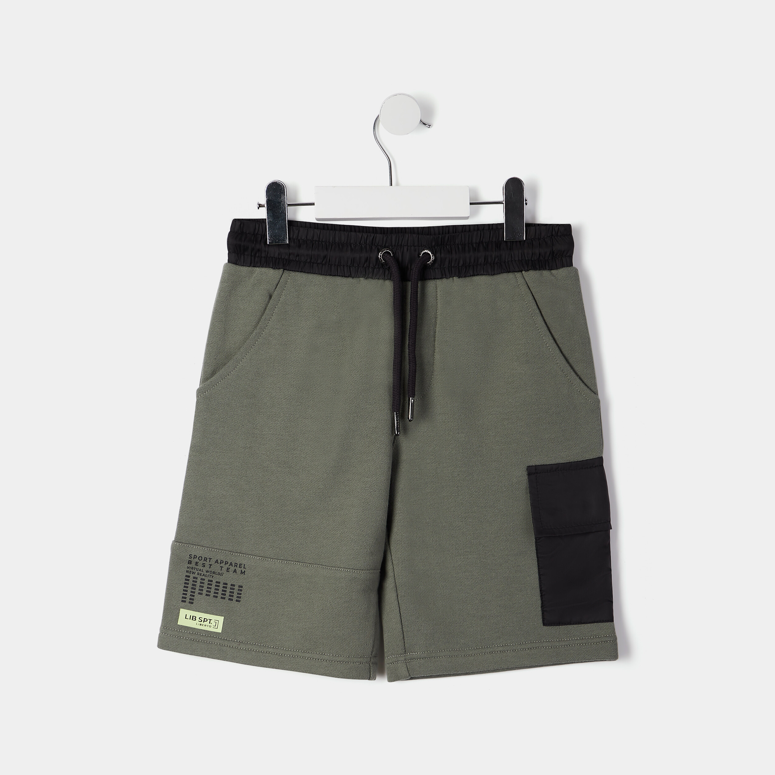 Jogging-Short droit Liberto vert kaki garçon | La Halle
