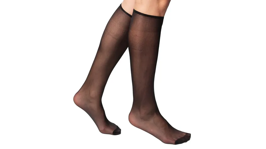 DIM Damen Kniestrümpfe Sublim 15 DEN 2er Pack noir