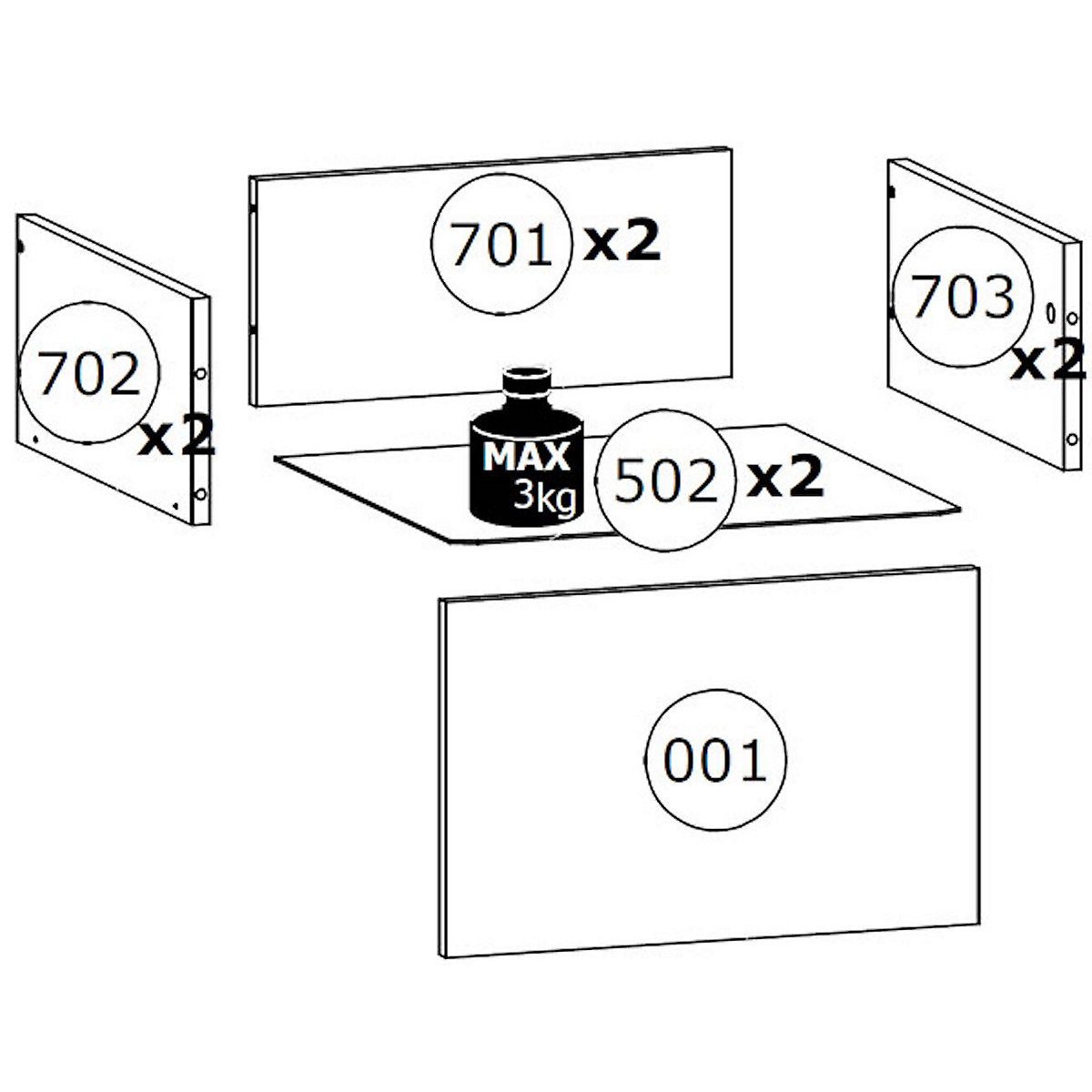Schreibtisch Mati Computertisch 120x60cm grifflos mit 2 Schubladen