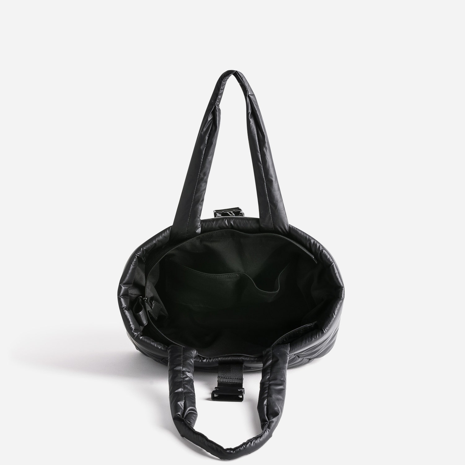 Sac cabas TEXTO noir nylon matelassé
