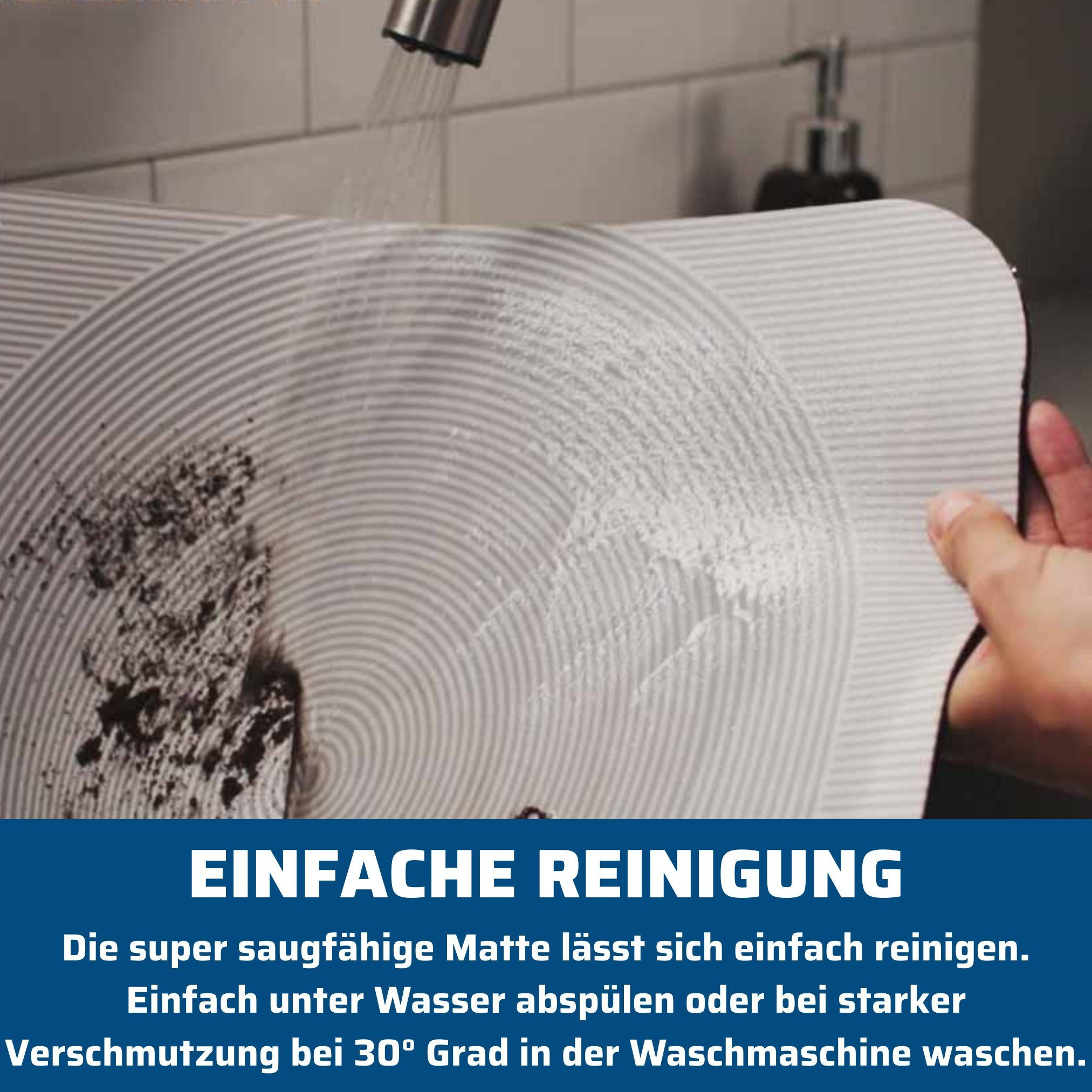 Badematte Hydrowonder Super Absorbent Mat Best Direct®, Höhe 5 mm, rutschhemmend, schnell trocknend, strapazierfähig, fußbodenheizungsgeeignet, rutschfest, saugfähig, Polyester, Gummi, rechteckig, Duschmatte & Badematte, super saugfähig, Rutschfest,