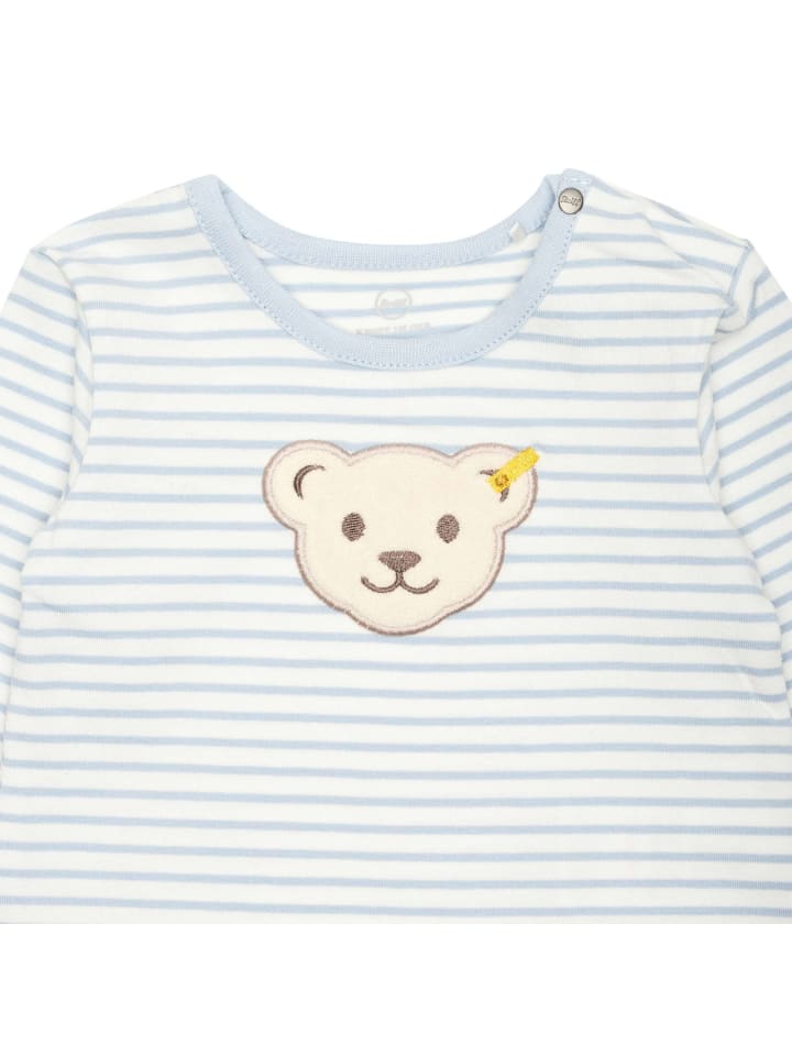 Steiff Strampler in Hellblau/Weiß günstig kaufen