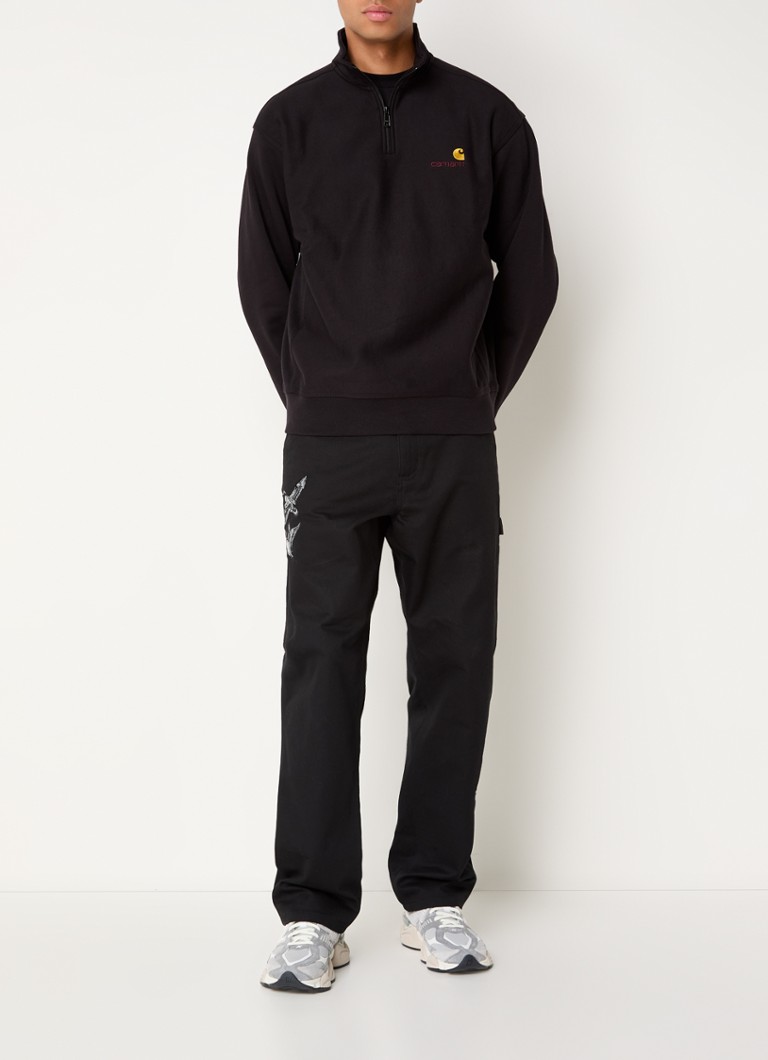 Carhartt WIP American Script sweater with half zip and logo