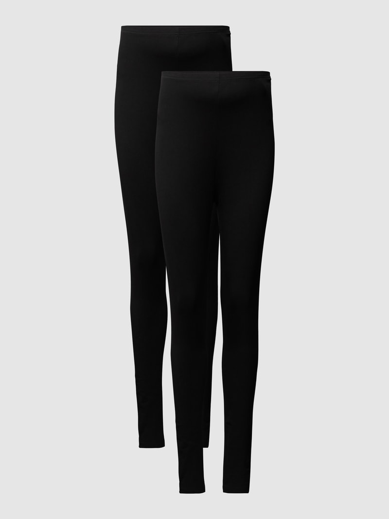 Umstands-Leggings mit Stretch-Anteil im 2er-Pack in schwarz