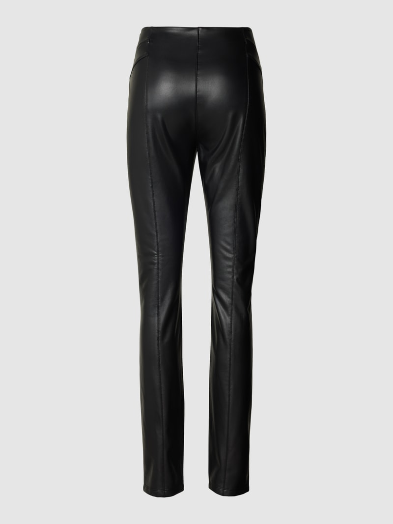 Leggings in Leder-Optik in schwarz