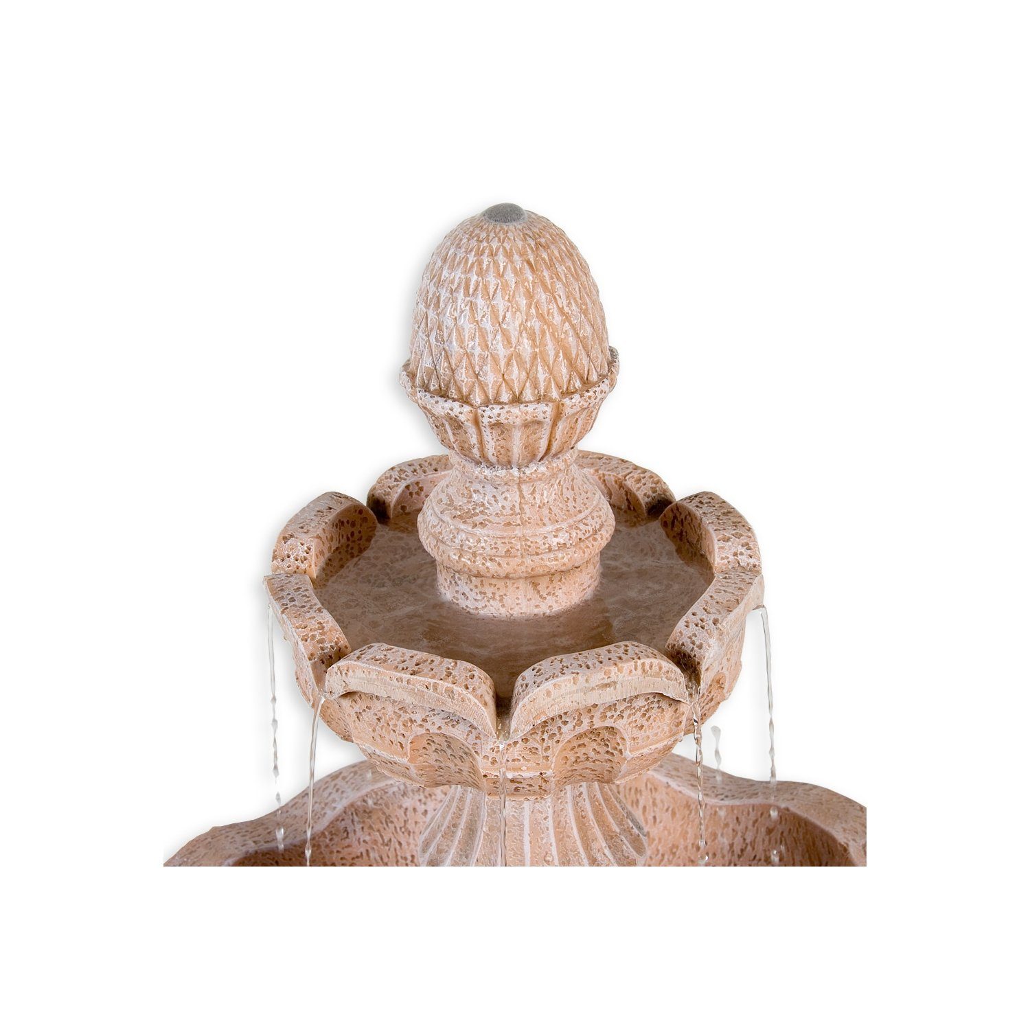 STILISTA Gartenbrunnen Zierbrunnen Wasserspiel Springbrunnen Kaskade, Metis 58 x 58 x 102 cm, in Steinoptik, inkl. Pumpe