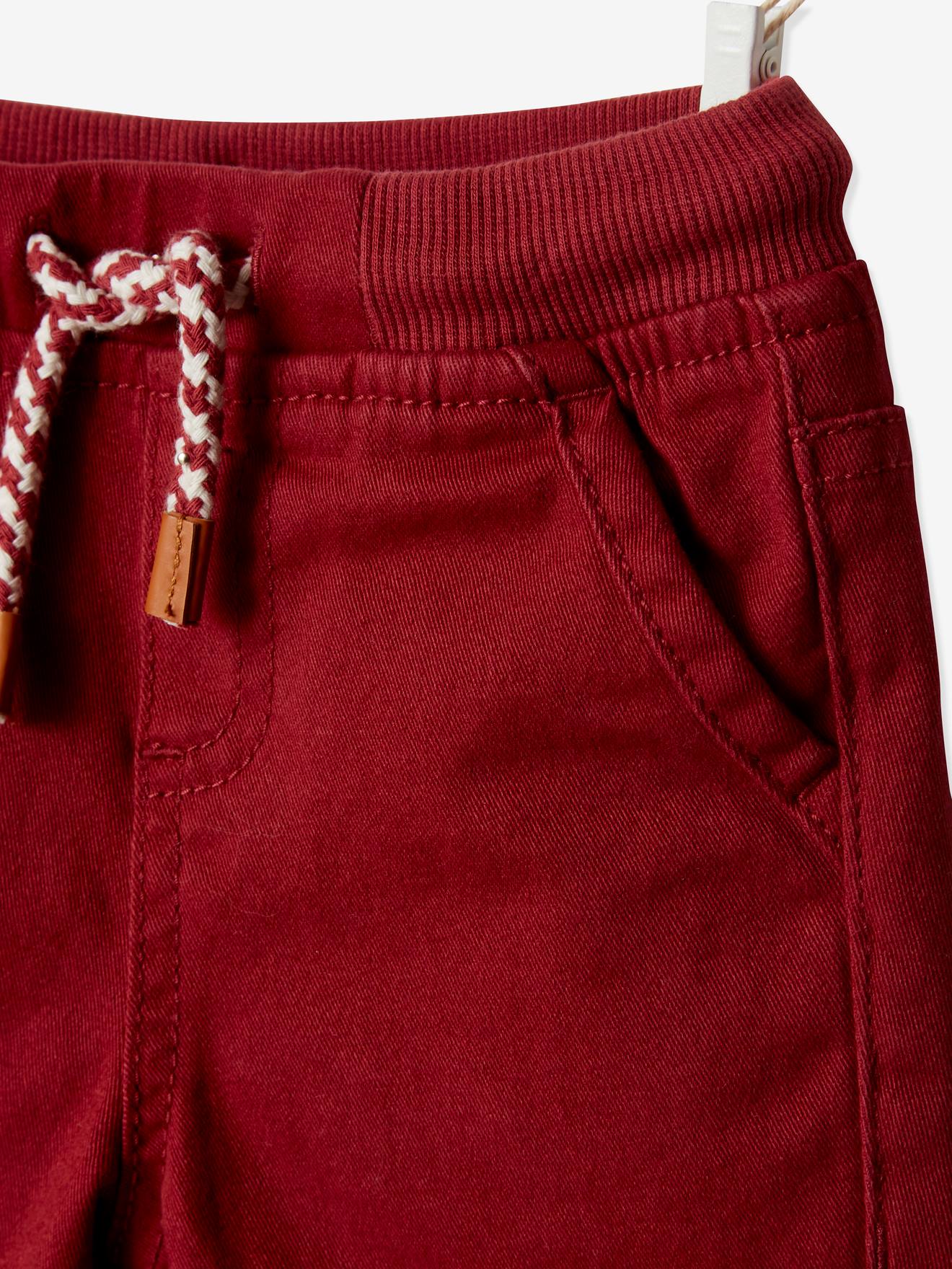 Pantalon en sergé doublé bébé garçon beige poudré